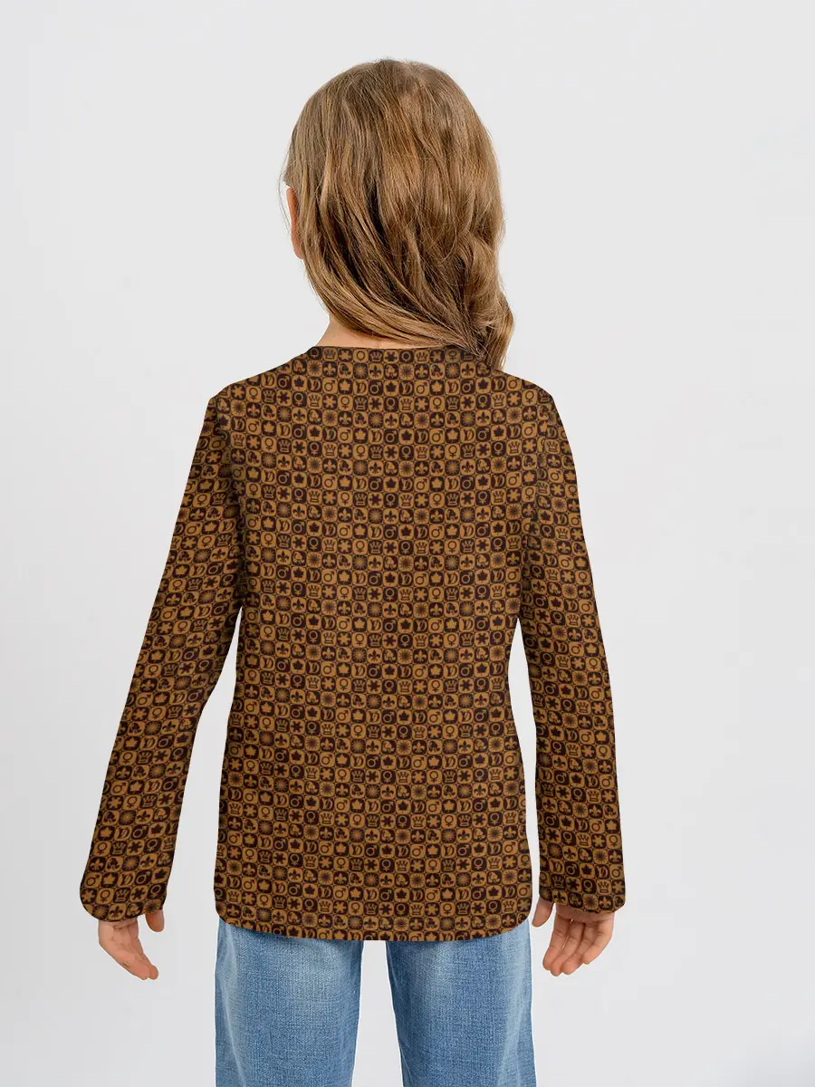 Детский лонгслив / Brown & Gold