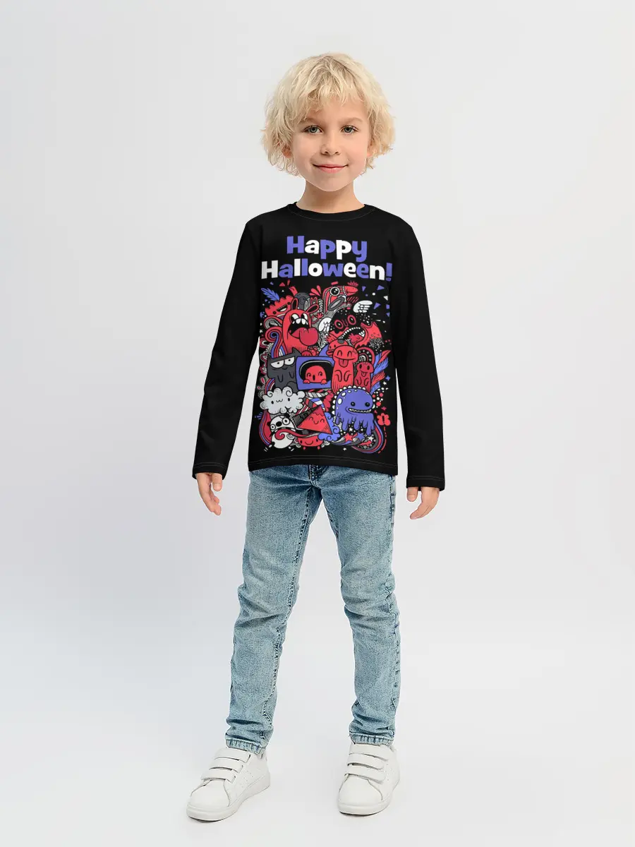 Детский лонгслив / Монстры на Хеллоуин