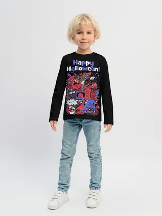 Детский лонгслив / Монстры на Хеллоуин