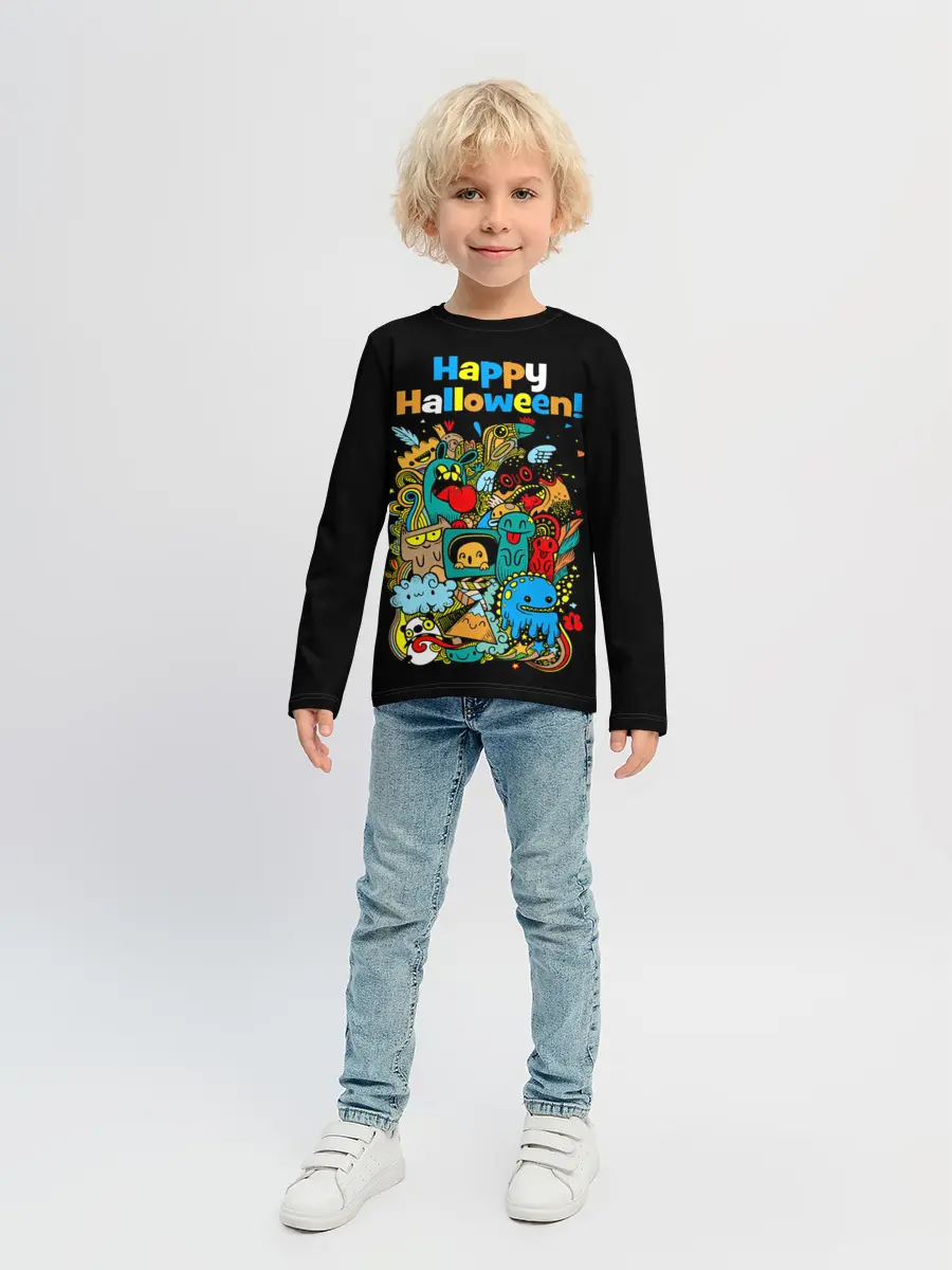 Детский лонгслив / Монстры празднуют Хеллоуин
