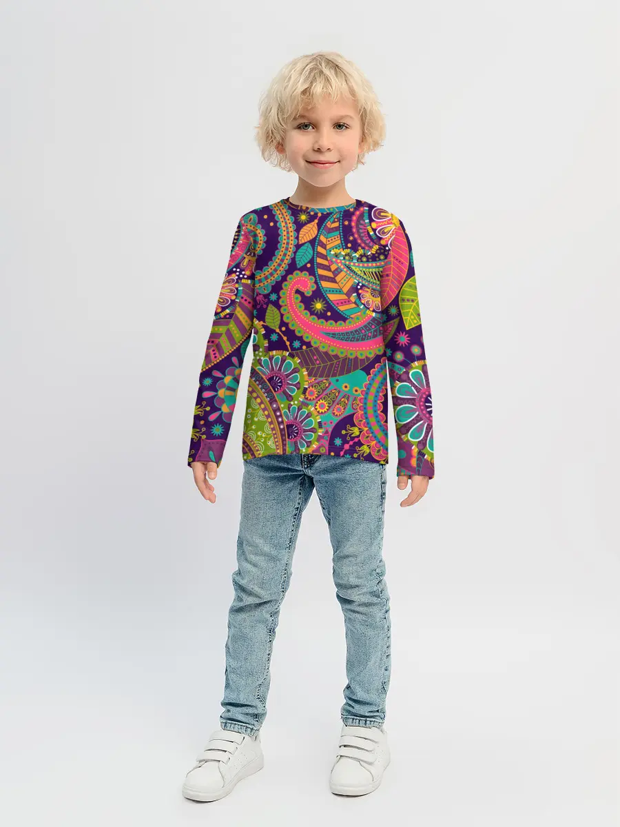 Детский лонгслив / Яркий красочный узор