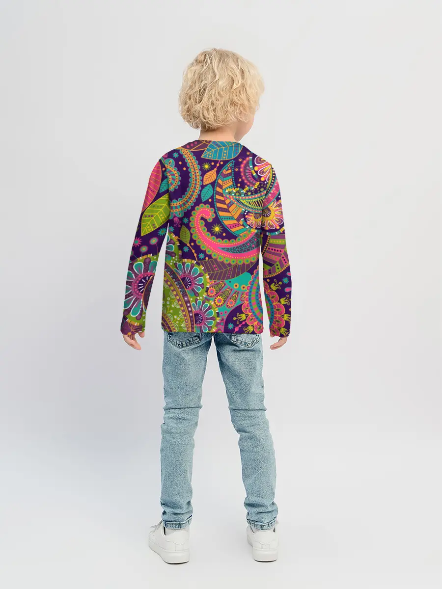 Детский лонгслив / Яркий красочный узор