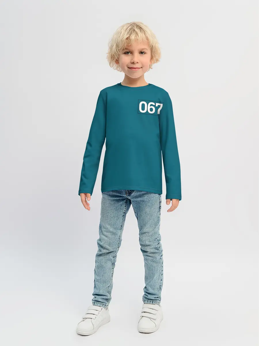 Детский лонгслив / Игра в кальмара | Номер на спине