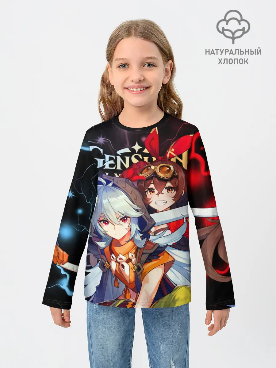Детский лонгслив / Рэйзор и Эмбер, Genshin Impact