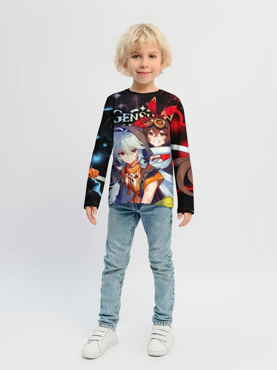 Детский лонгслив / Рэйзор и Эмбер, Genshin Impact