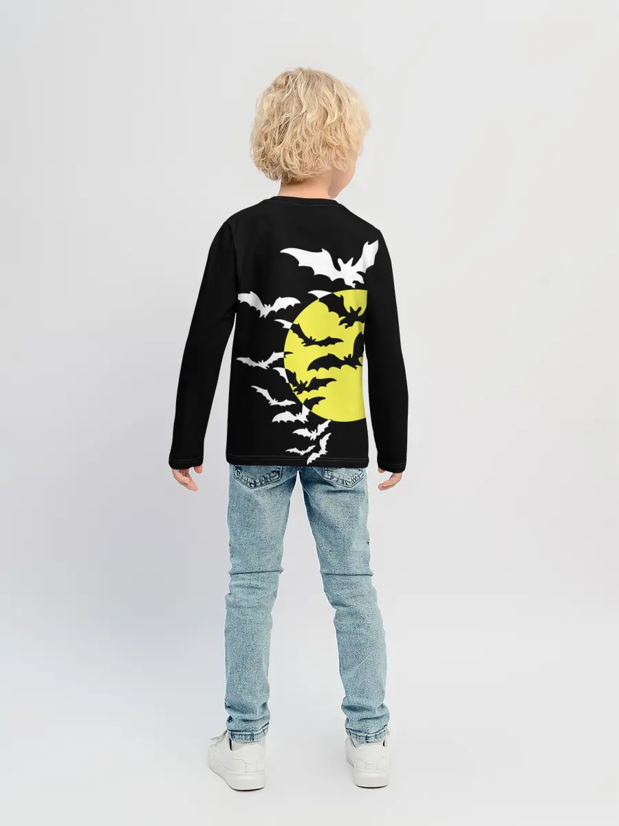 Детский лонгслив / Летучие мыши на Хэллоуин