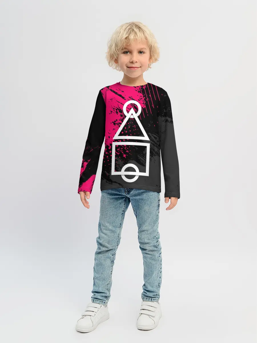 Детский лонгслив / Игра в кальмара | Логотип из интро