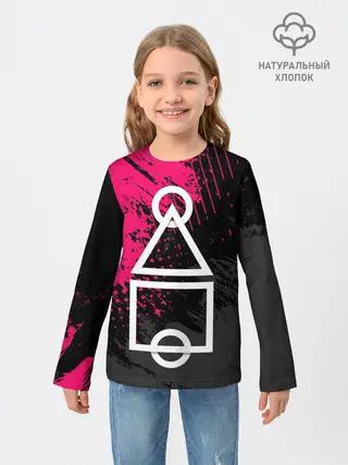 Детский лонгслив / Игра в кальмара | Логотип из интро