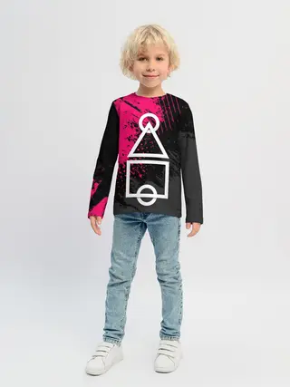 Детский лонгслив / Игра в кальмара | Логотип из интро