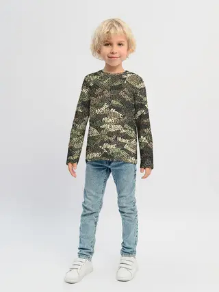 Детский лонгслив / Именной камуфляж Макс