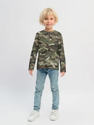 Детский лонгслив / Именной камуфляж Колян