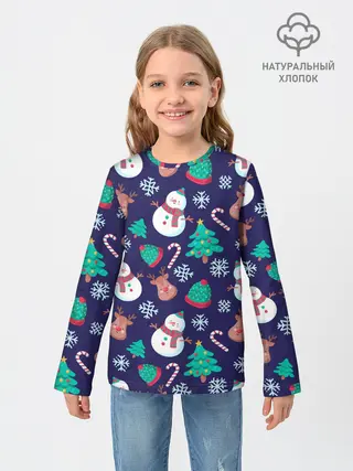 Детский лонгслив / Рождественский Паттерн!