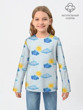Детский лонгслив / Осень - тучки
