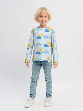 Детский лонгслив / Осень - тучки