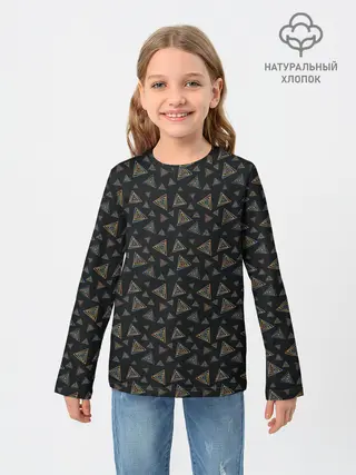 Детский лонгслив / Абстракция из разноцветных треугольников