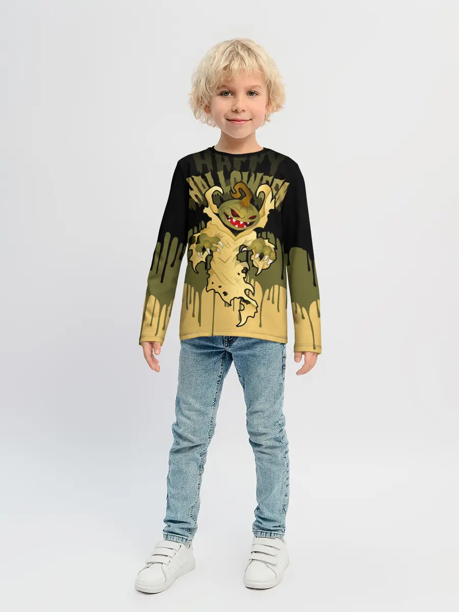 Детский лонгслив / Тыква в ночь мертвецов