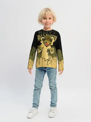 Детский лонгслив / Тыква в ночь мертвецов