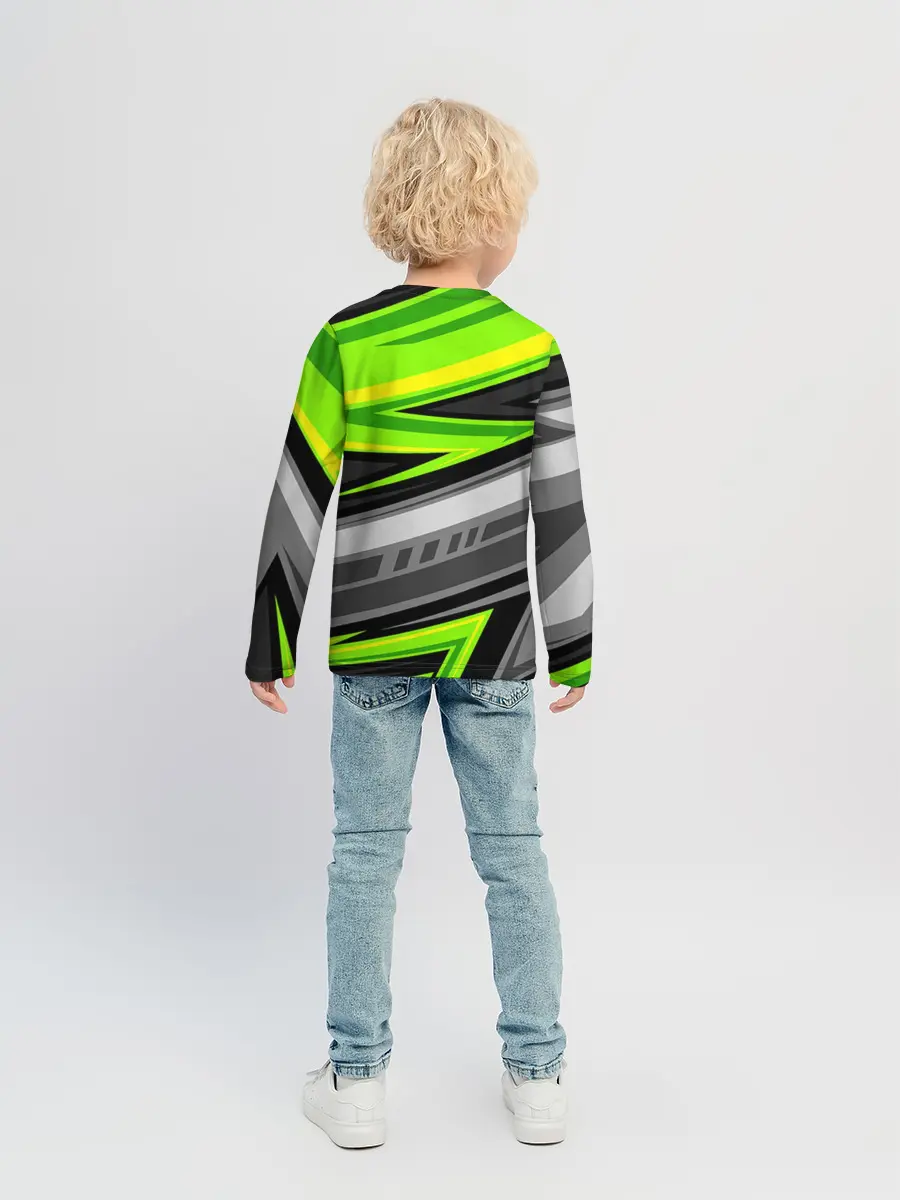 Детский лонгслив / Зеленые линии
