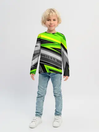 Детский лонгслив / Зеленые линии