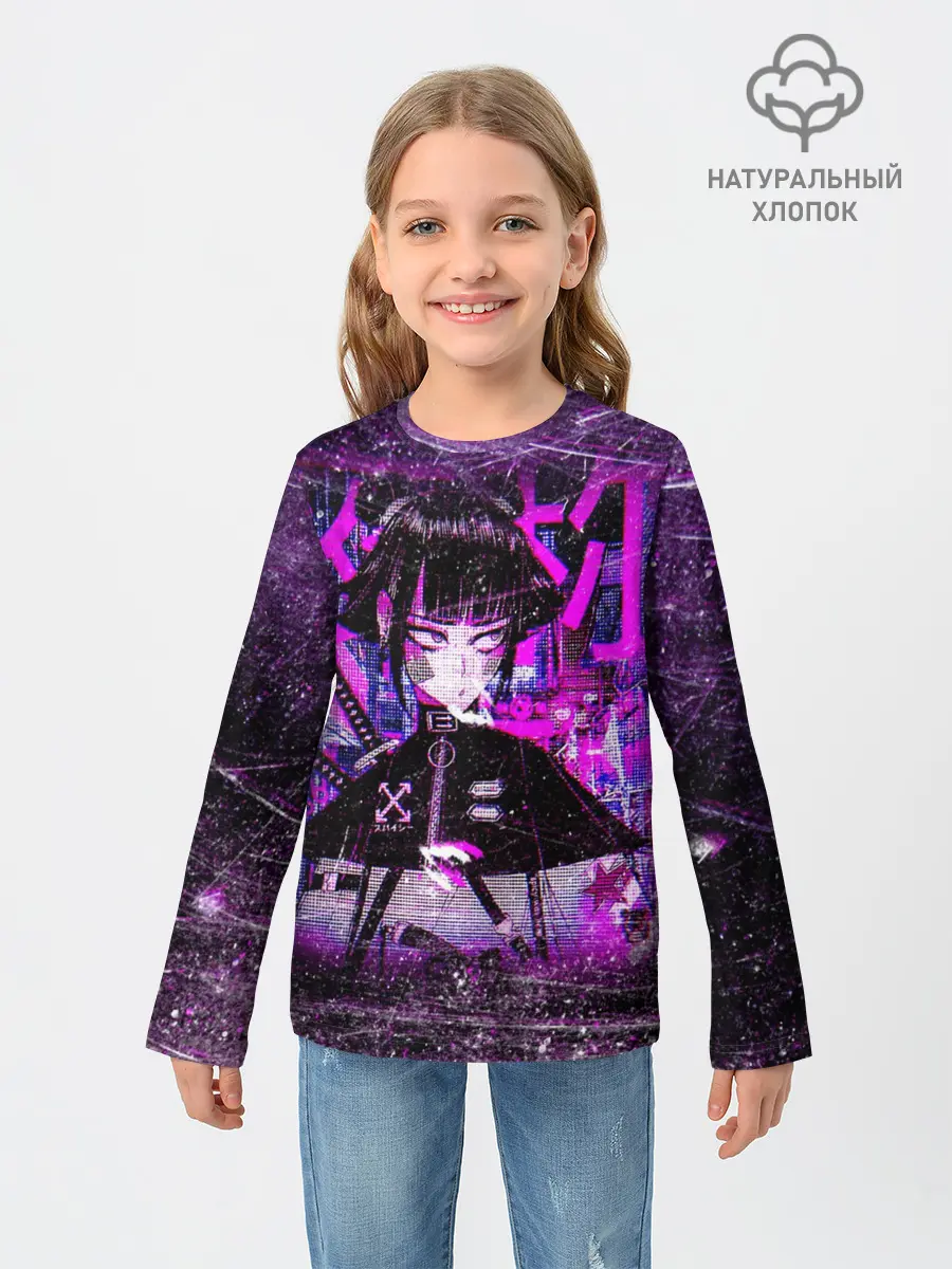 Детский лонгслив / Cyberpunk Samurai Anime