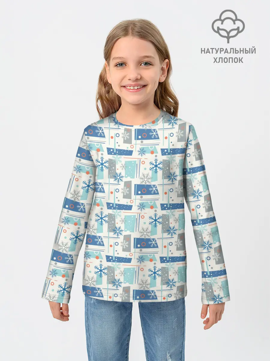 Детский лонгслив / Зимний Дизайн