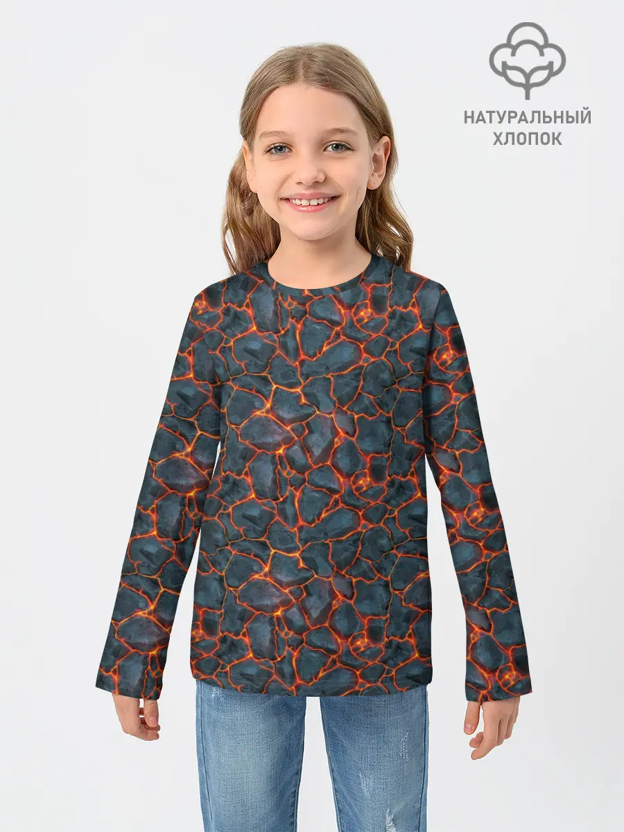 Детский лонгслив / неоновая лава