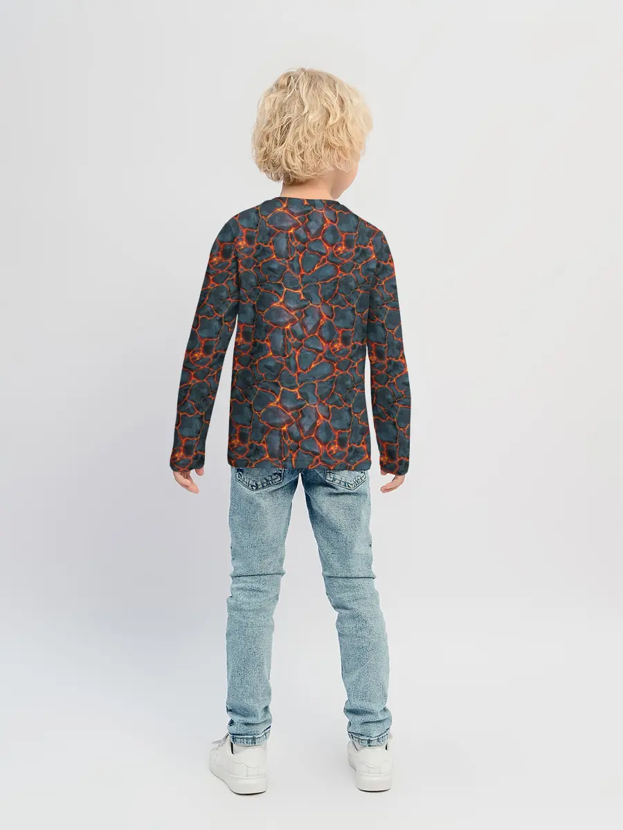 Детский лонгслив / неоновая лава