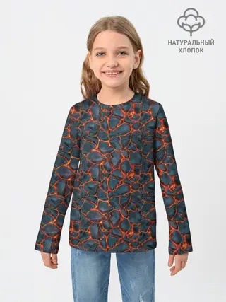 Детский лонгслив / неоновая лава