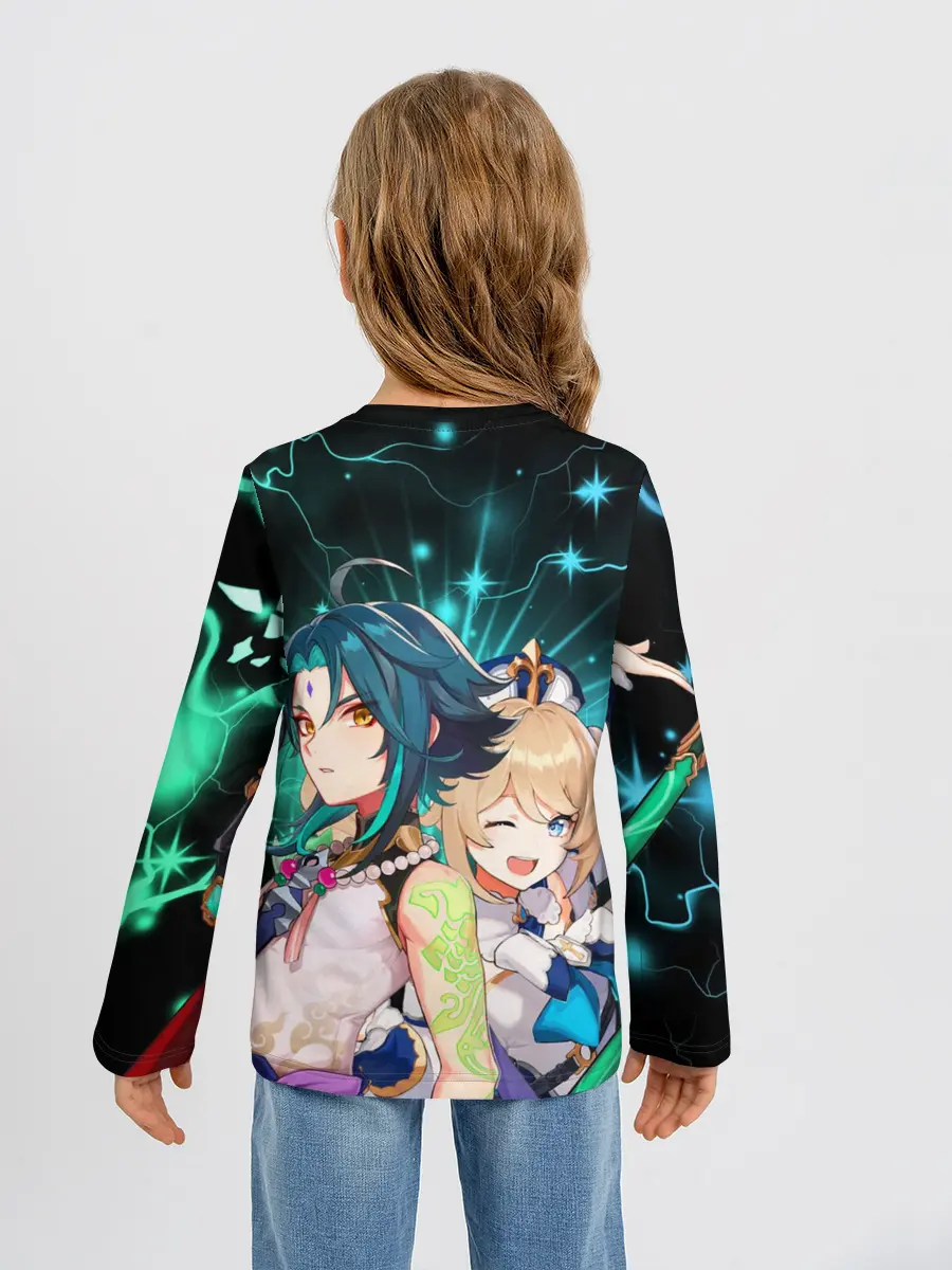 Детский лонгслив / Сяо и Барбара, Genshin Impact