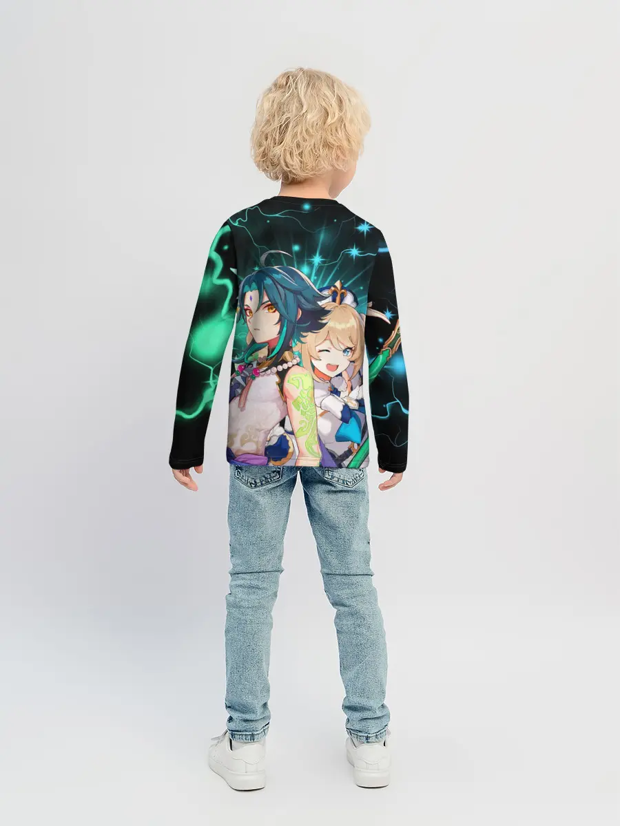 Детский лонгслив / Сяо и Барбара, Genshin Impact