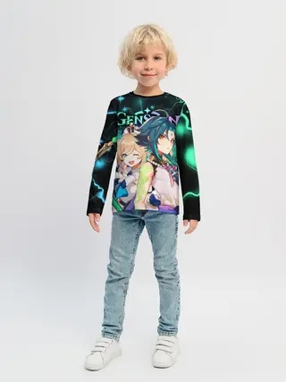 Детский лонгслив / Сяо и Барбара, Genshin Impact