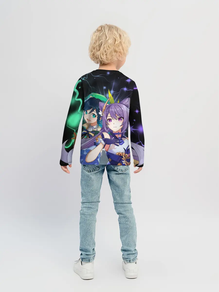 Детский лонгслив / Венти и Кэ Цин, Genshin Impact