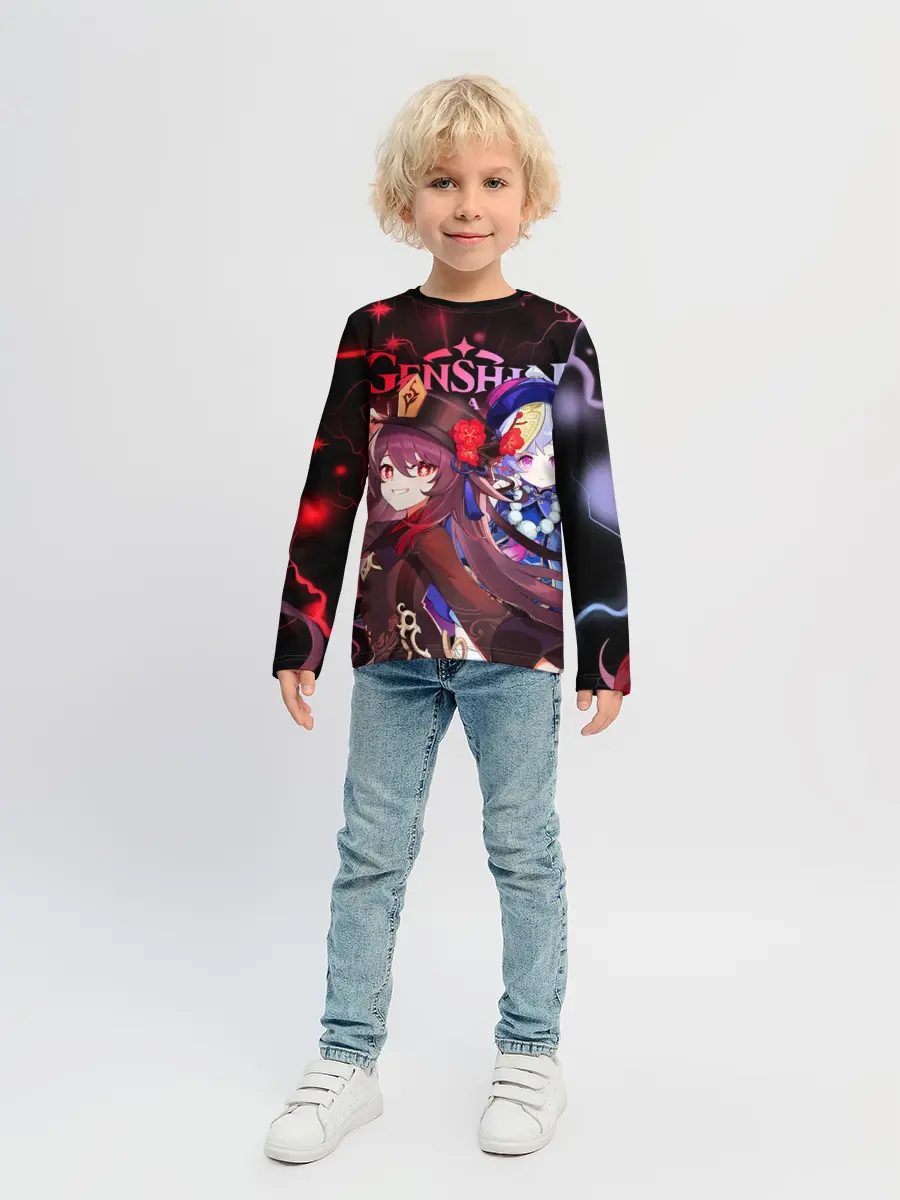 Детский лонгслив / Ху Тао и Ци Ци, Genshin Impact