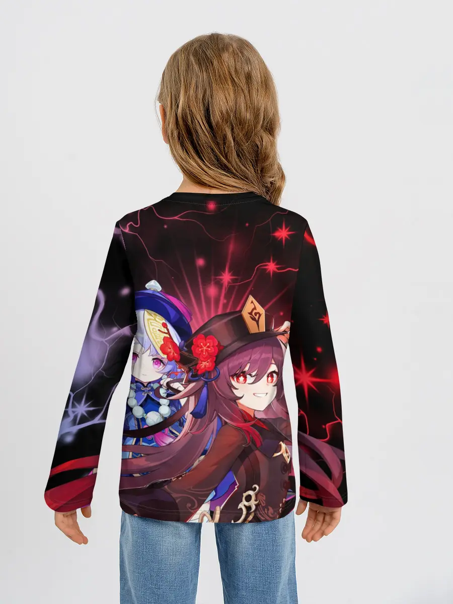 Детский лонгслив / Ху Тао и Ци Ци, Genshin Impact