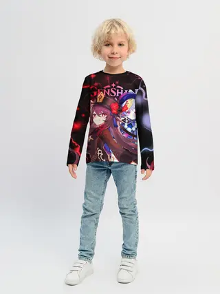 Детский лонгслив / Ху Тао и Ци Ци, Genshin Impact