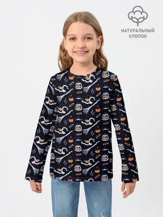 Детский лонгслив / Patern Halloween 6