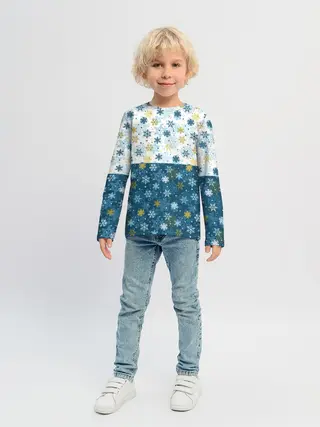 Детский лонгслив / Падают Снежинки