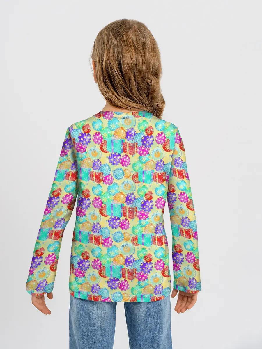 Детский лонгслив / Новогодние Игрушки и Подарки