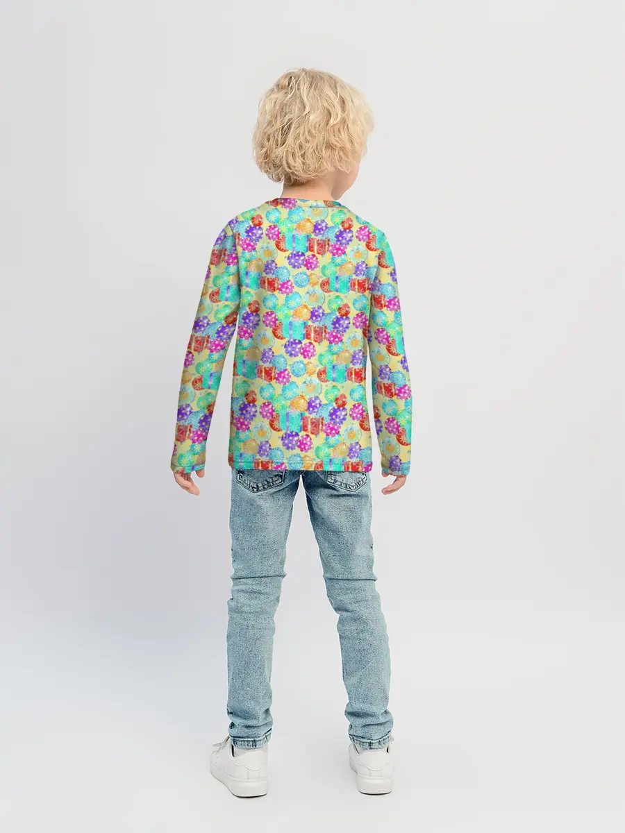 Детский лонгслив / Новогодние Игрушки и Подарки