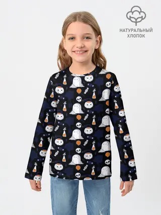 Детский лонгслив / Patern Halloween 7