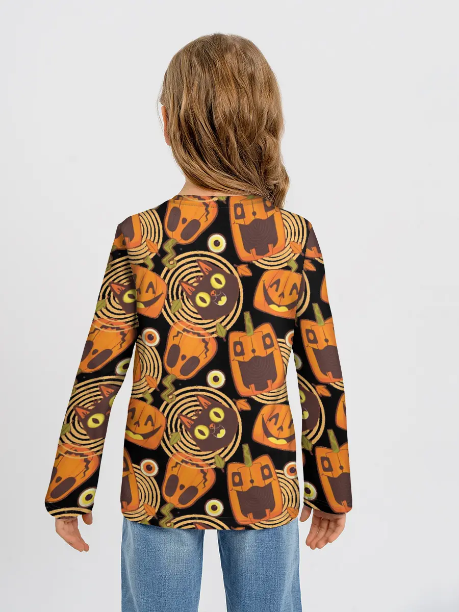 Детский лонгслив / Patern Halloween 10