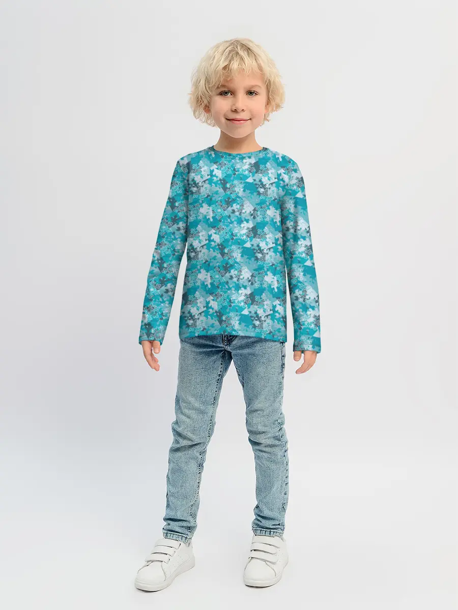 Детский лонгслив / Снежный Дизайн