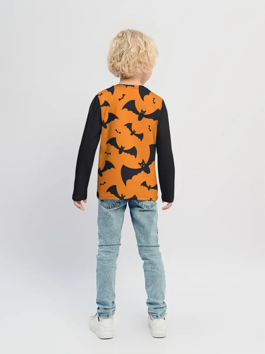 Детский лонгслив / ЛЕТУЧАЯ МЫШЬ В ДЕНЬ ХЭЛЛОУИНА