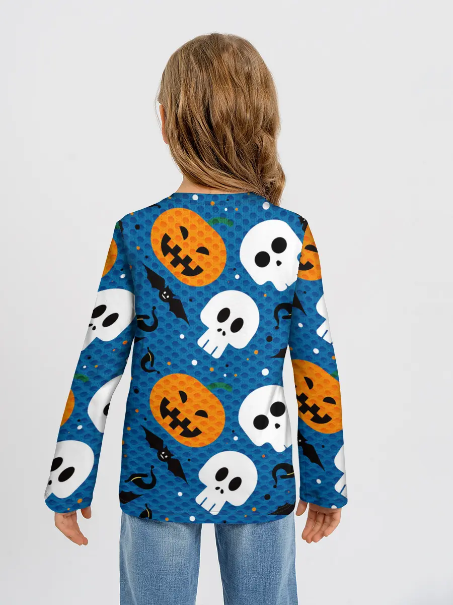 Детский лонгслив / ЧЕРЕПА И ТЫКВЫ | HALLOWEEN