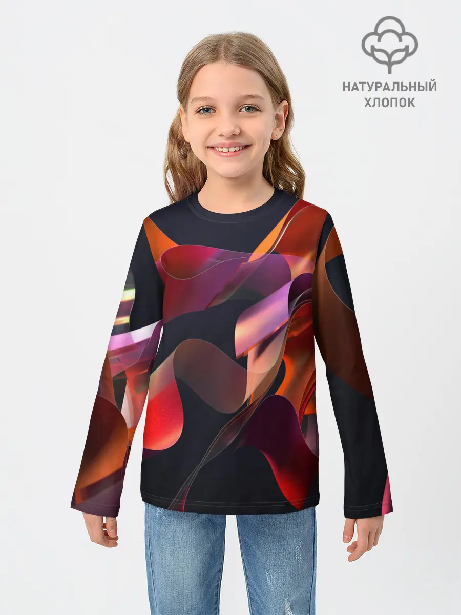 Детский лонгслив / Абстрактные ленты