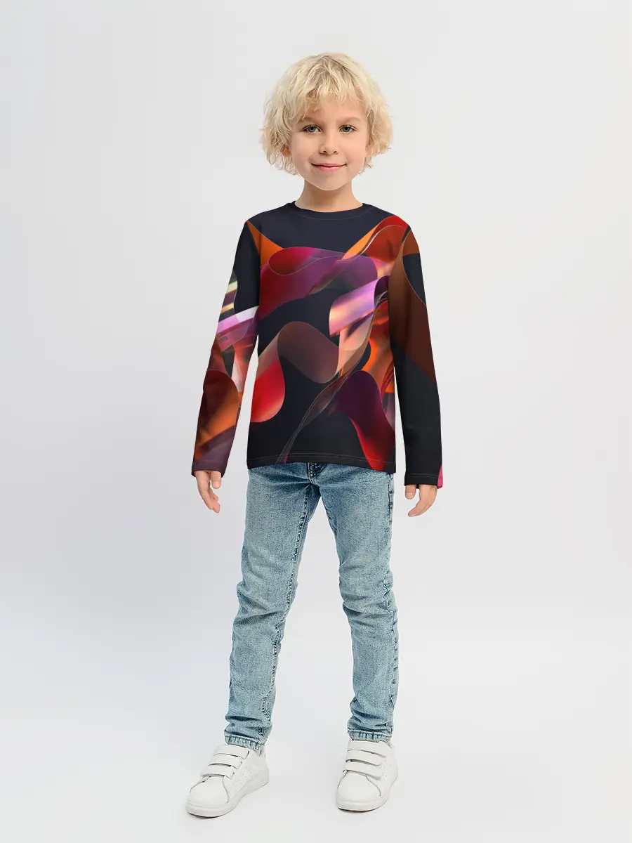 Детский лонгслив / Абстрактные ленты