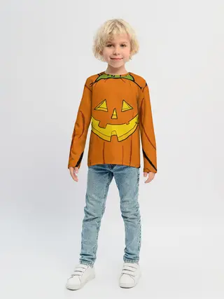 Детский лонгслив / Костюм тыквы / Halloween