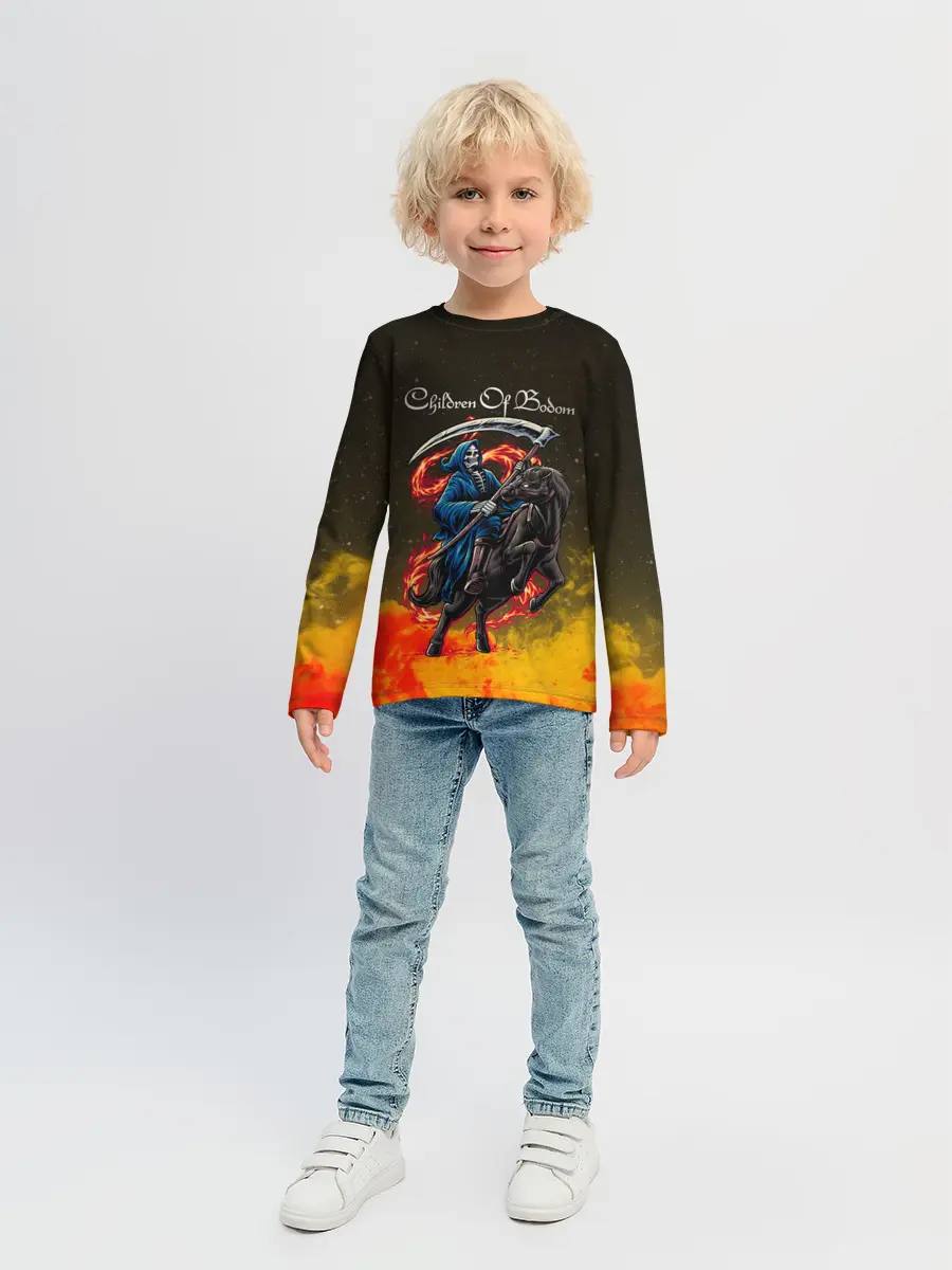 Детский лонгслив / Children of Bodom | Skeleton on a horse
