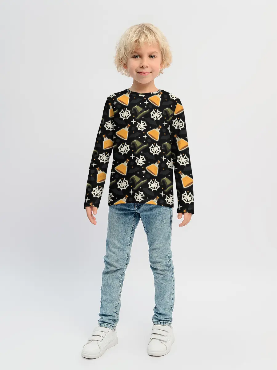 Детский лонгслив / Patern Halloween 11