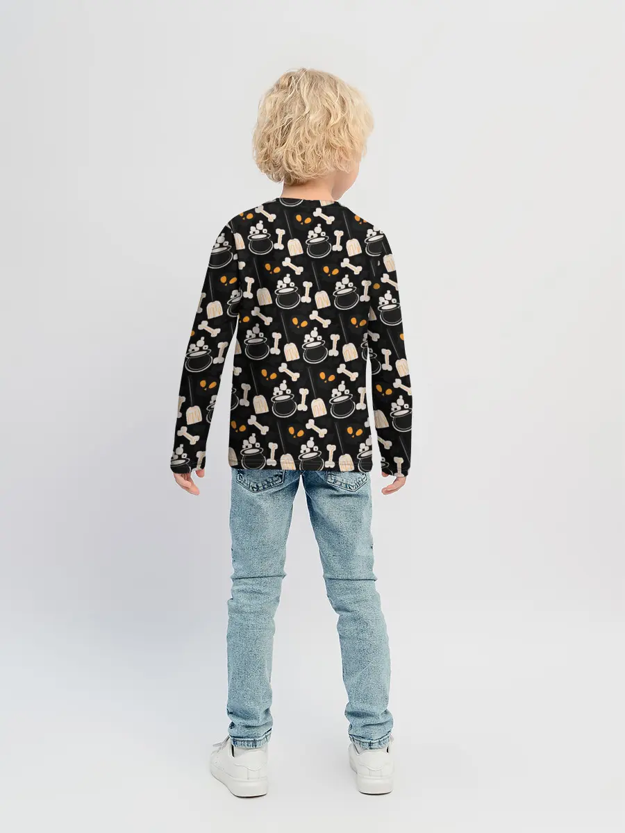 Детский лонгслив / Patern Halloween 14